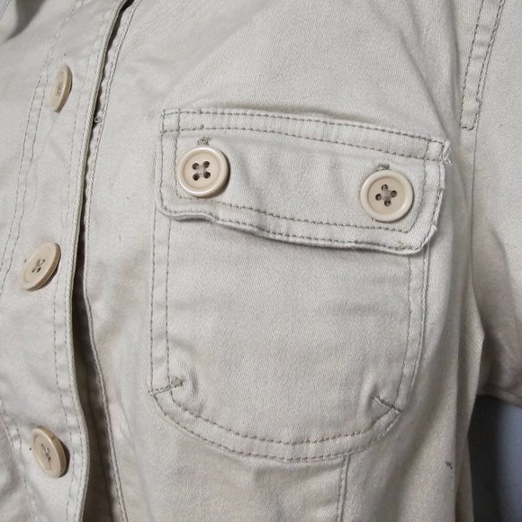 NEW WITH TAGS, Women's Lane Crawford khaki button up with a tie around belt jack - Picture 10 of 16